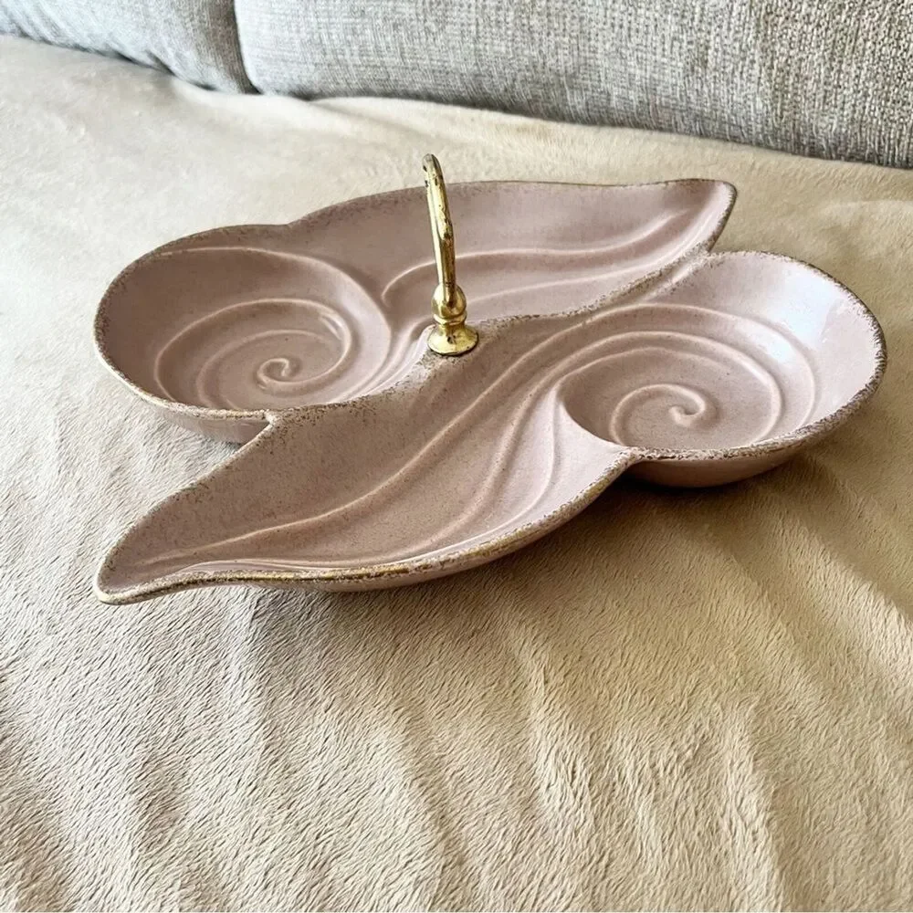 Vintage California Pottery Pink Trinket Tray | Mid Century Modern Vanity Dish